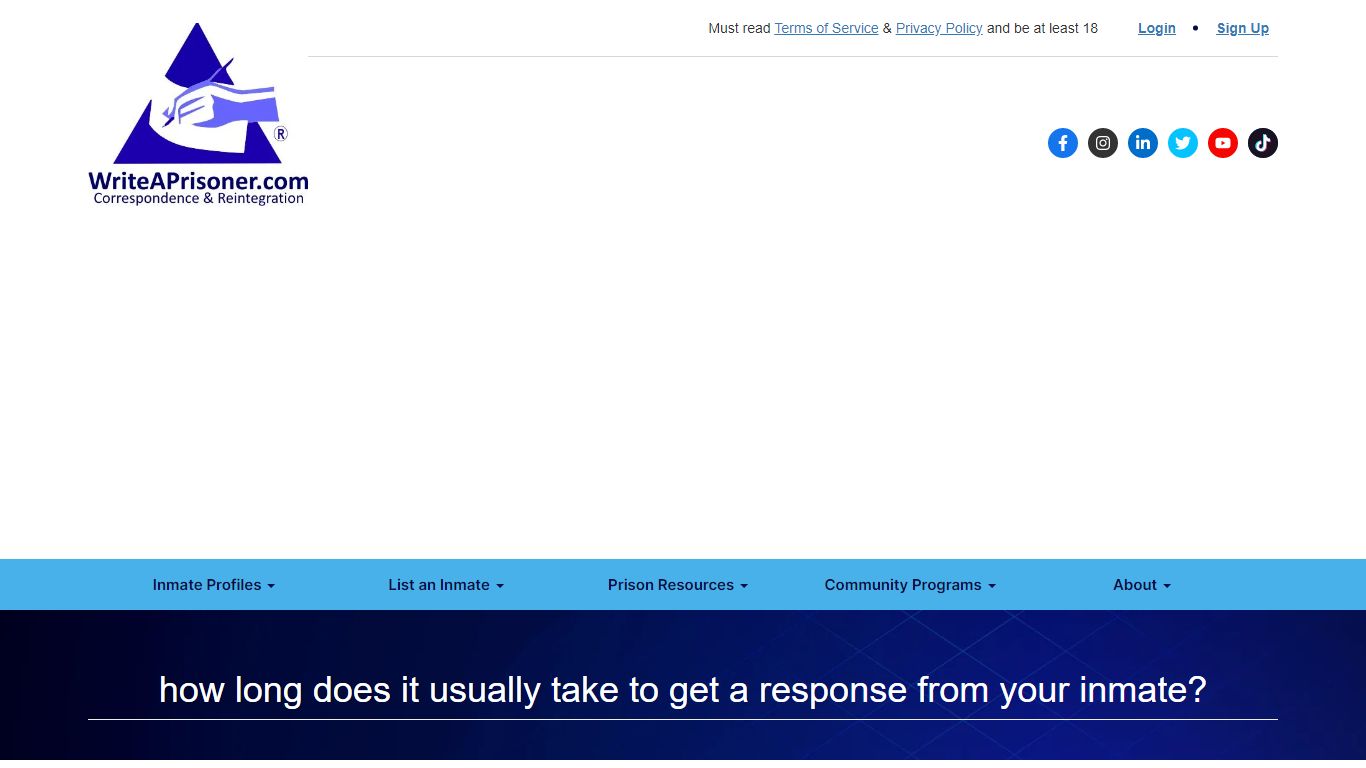 how long does it usually take to get a response from your inmate?