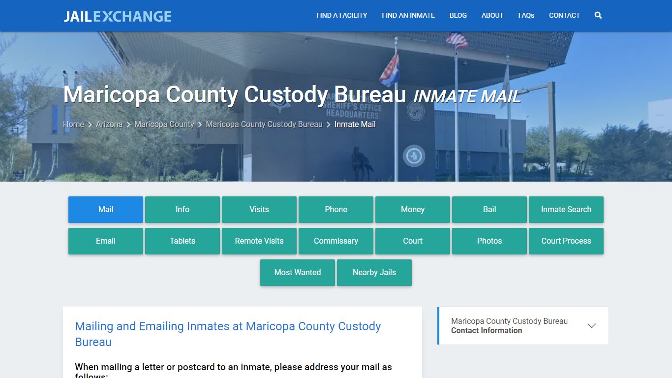 Inmate Mail - Maricopa County Custody Bureau, AZ - Jail Exchange